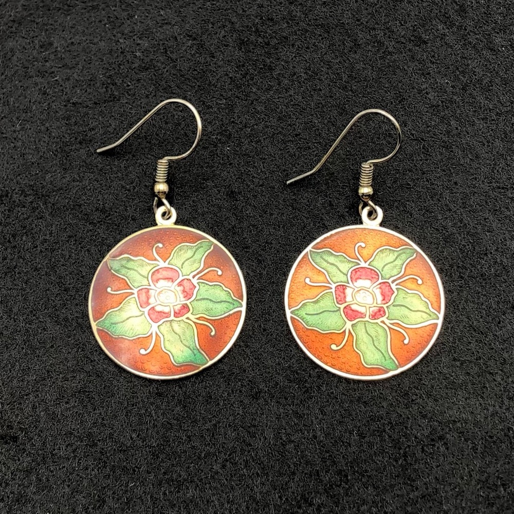 Cloisonné Vintage Earrings